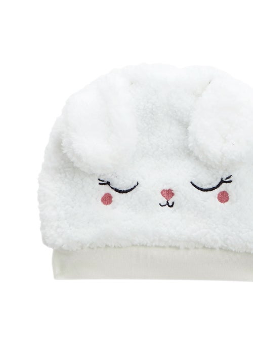 Bonnet bébé en sherpa + moufles Alaska - Kiabi