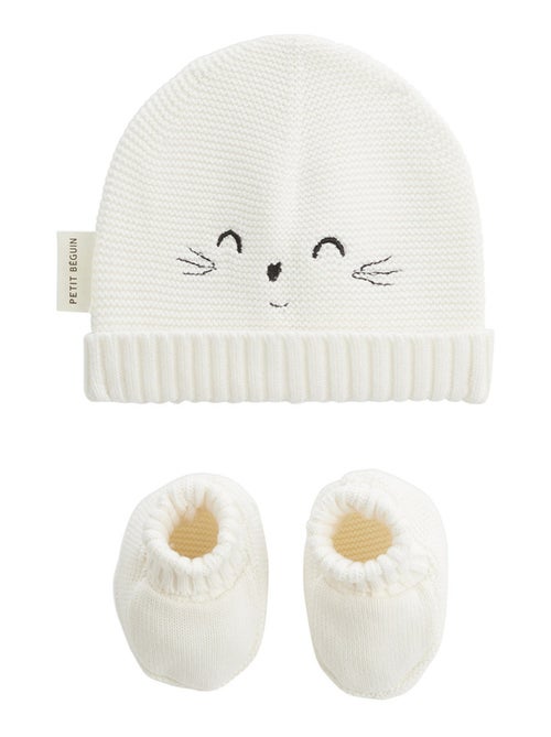 Bonnet bébé et chaussons en tricot Hello Baby - Kiabi