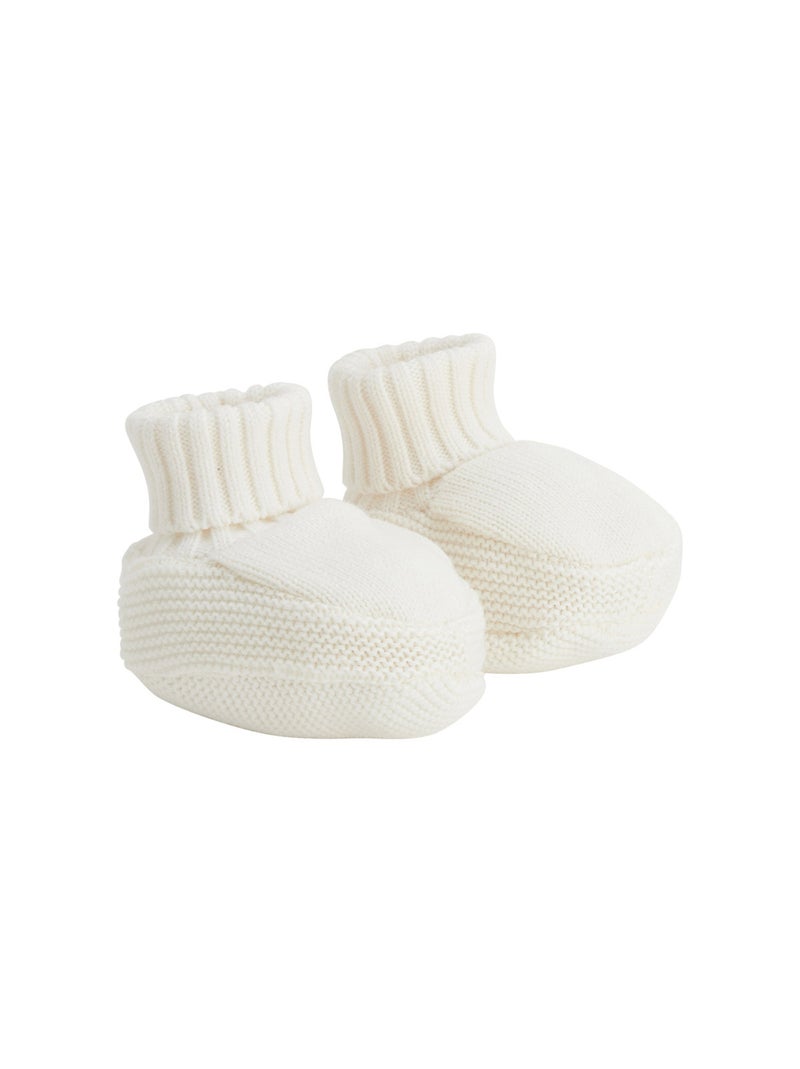 Bonnet bébé et chaussons en tricot Hello Baby Ecru - Kiabi
