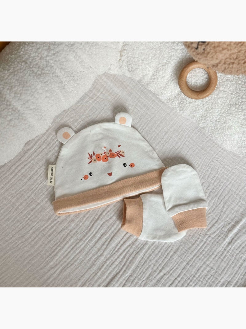 Bonnet bébé et moufles anti Ecru - Kiabi