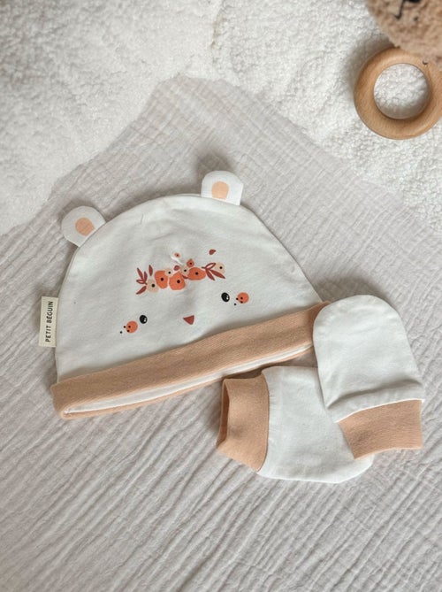 Bonnet bébé et moufles anti-griffures Miss Plume - Kiabi