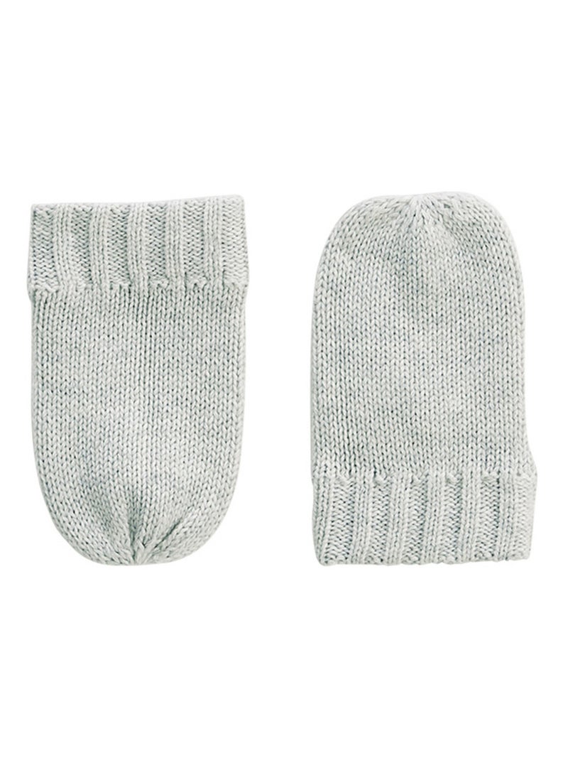 Bonnet bébé et moufles en tricot Esmée Gris Gris - Kiabi