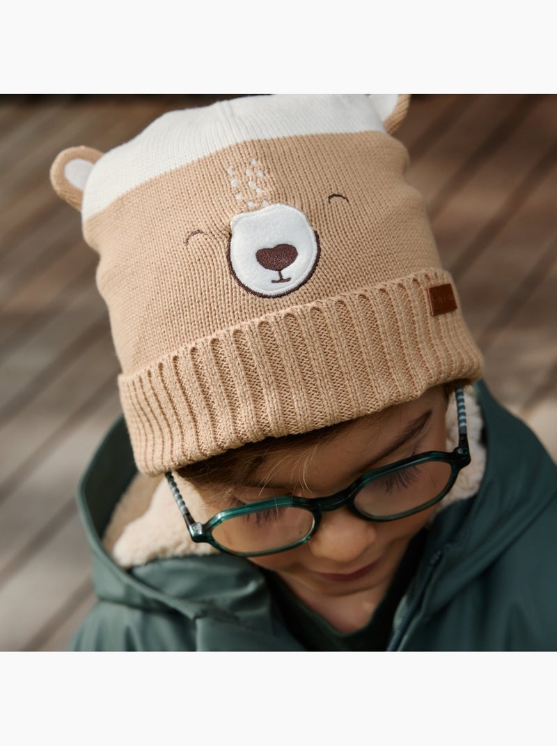 Bonnet bébé et moufles en tricot moka Marron - Kiabi