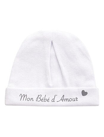 Bonnet bébé naissance "Mon Bébé d'Amour" LES CHATOUNETS