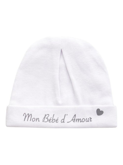 Bonnet bébé naissance "Mon Bébé d'Amour" LES CHATOUNETS - Kiabi
