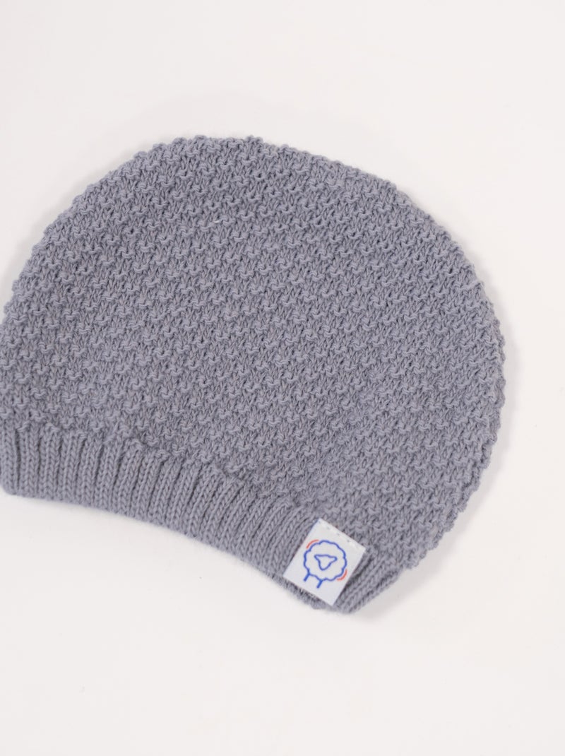 Bonnet bébé nid d'abeille Bleu - Kiabi
