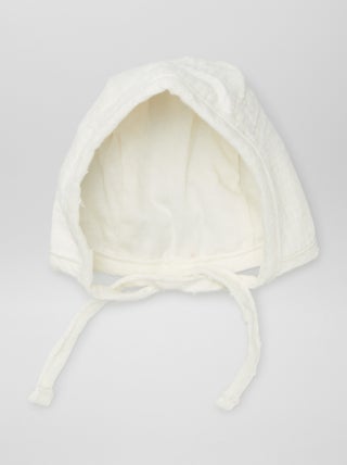 Bonnet beguin en gaze de coton