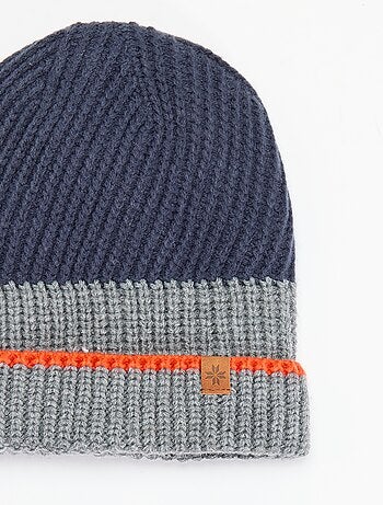 Bonnet bicolore avec revers