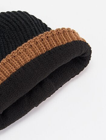 Bonnet bicolore avec revers
