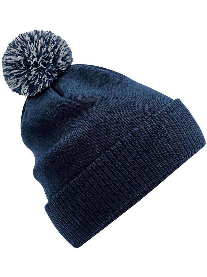 Bonnet bicolore recyclé - beechfield snowstar Bleu Gris clair - Kiabi