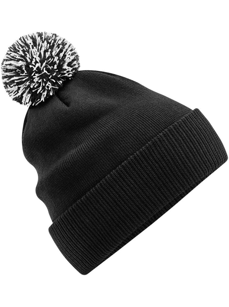 Bonnet bicolore recyclé - beechfield snowstar Noir Blanc - Kiabi