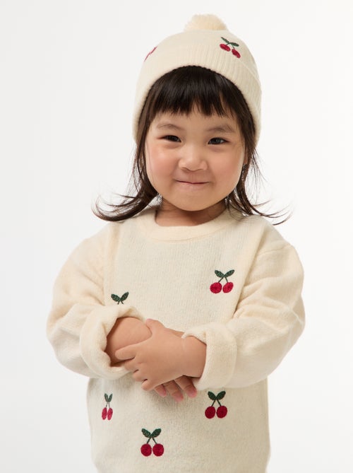 Bonnet brodé en coton - Kiabi
