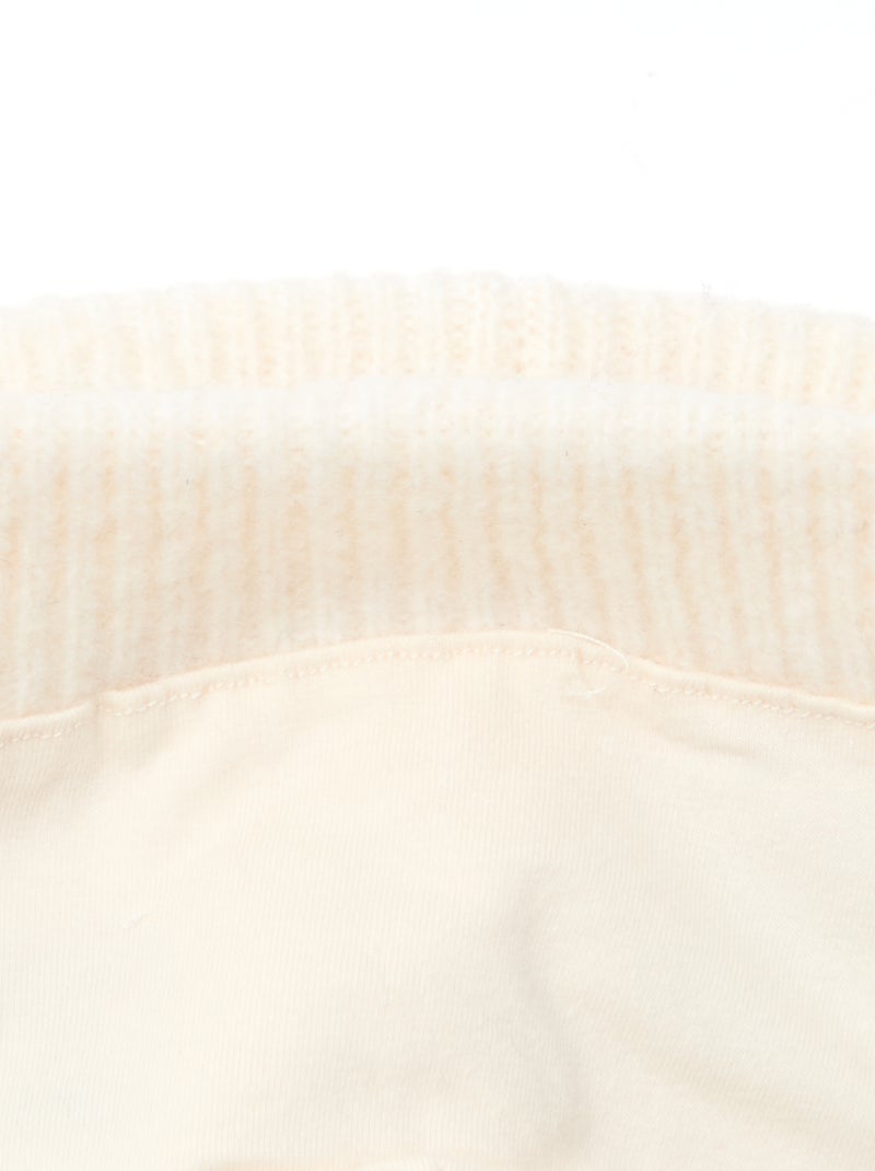 Bonnet brodé en coton Blanc - Kiabi