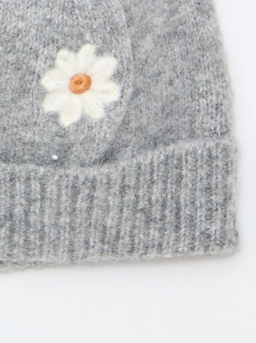 Bonnet brodé en coton - Kiabi