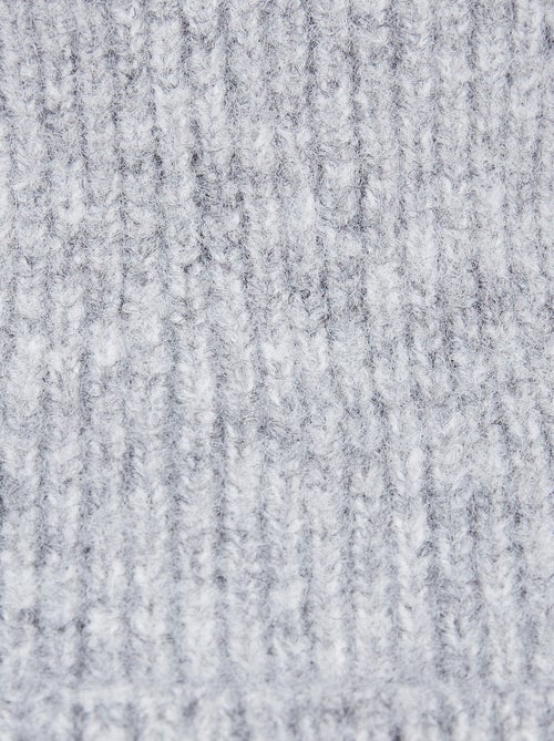 Bonnet chaud maille côtelée avec laine - Kiabi