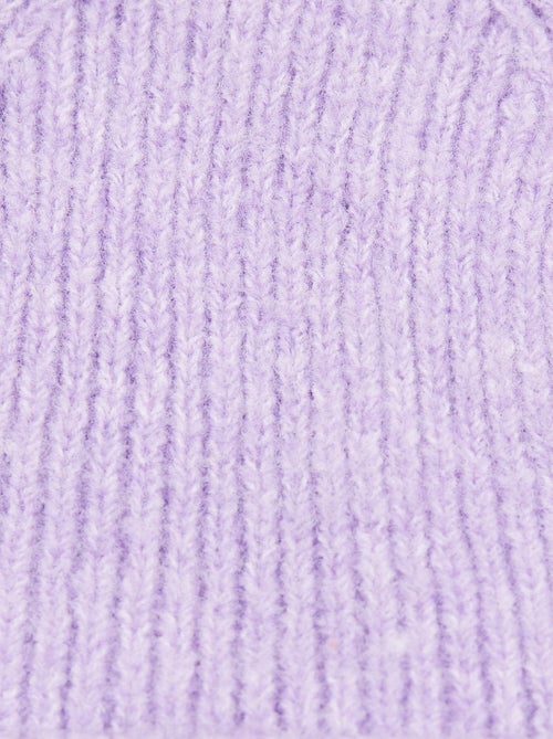 Bonnet chaud maille côtelée avec laine - Kiabi