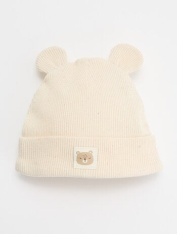 Bonnet côtelé avec oreilles