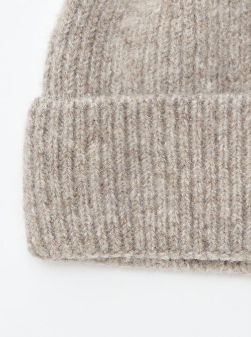 Bonnet côtelé avec revers - Kiabi