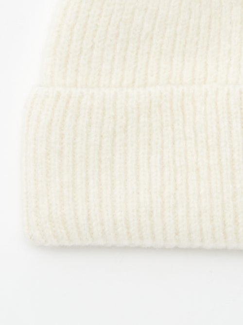 Bonnet côtelé avec revers - Kiabi