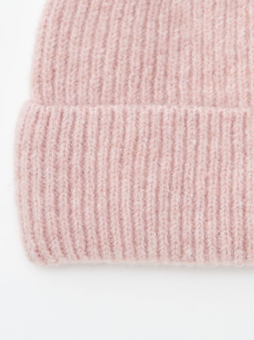 Bonnet côtelé avec revers - Kiabi