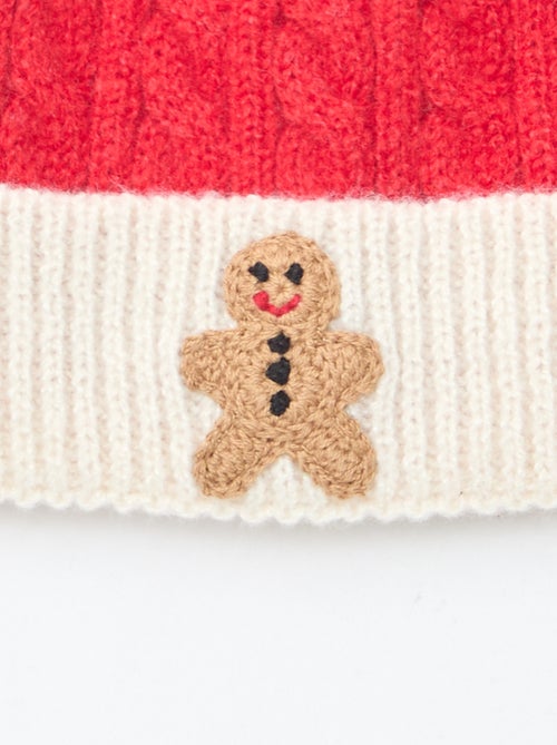 Bonnet côtelé et torsadé avec pompon - Kiabi