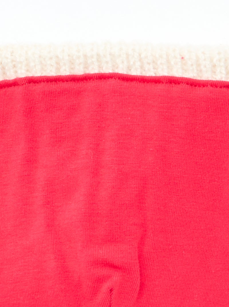 Bonnet côtelé et torsadé avec pompon Rouge - Kiabi