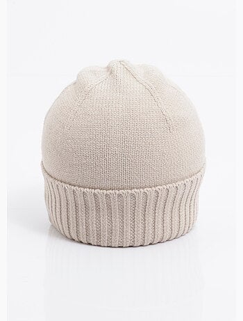 Bonnet cotelé, maille douce avec laine - AFIBEL