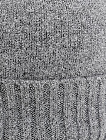Bonnet cotelé, maille douce avec laine - AFIBEL