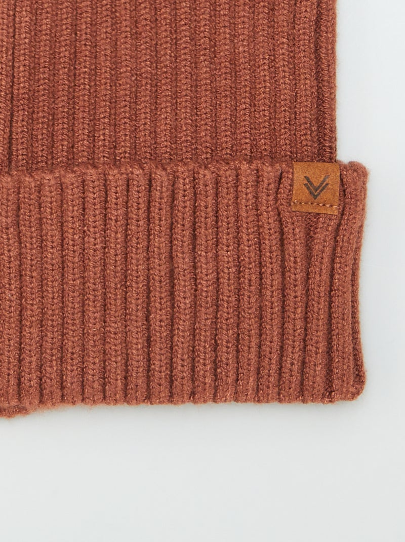 Bonnet côtelé Marron - Kiabi