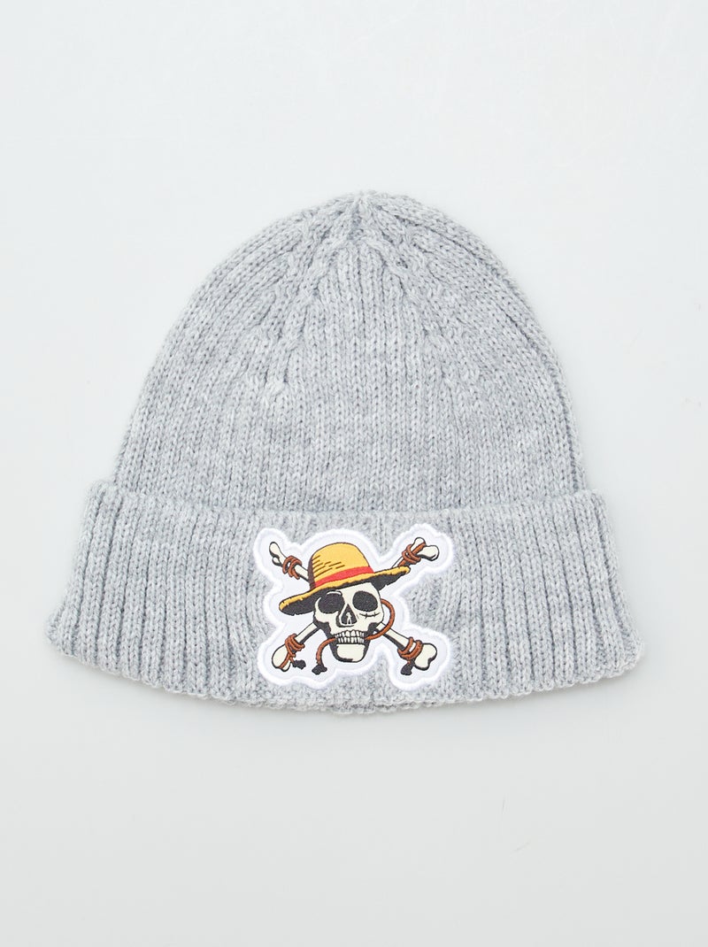 Bonnet côtelé 'One piece' Gris clair - Kiabi