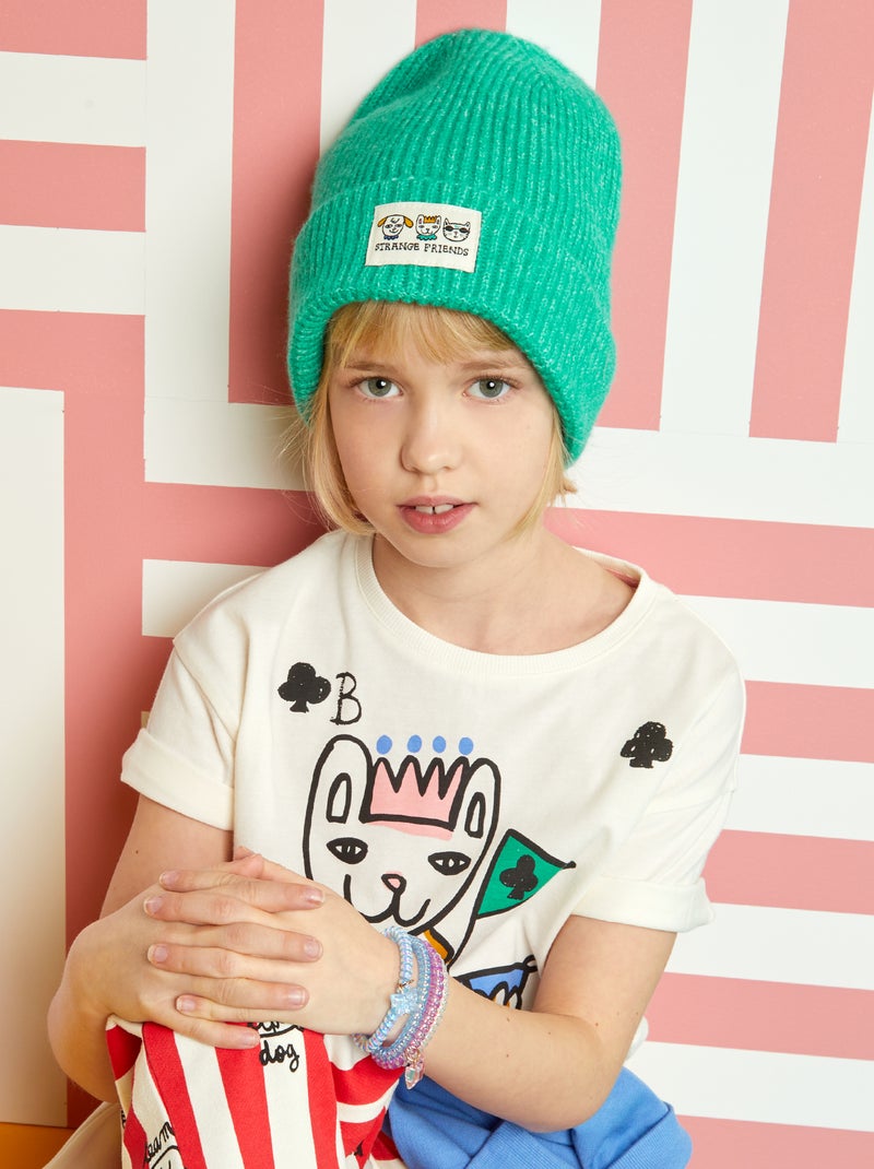 Bonnet côtelé X Little Bad Wolf - Mixte Vert - Kiabi