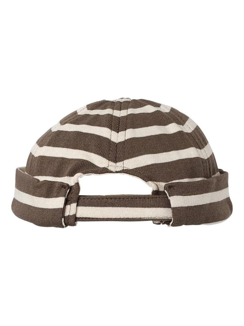 Bonnet coton rayé marin Marron - Kiabi