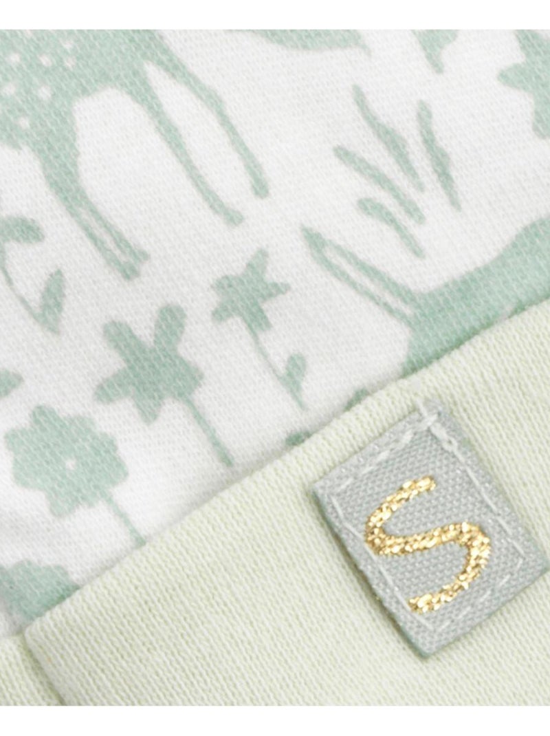 Bonnet de naissance en coton - SAUTHON Blanc Vert - Kiabi