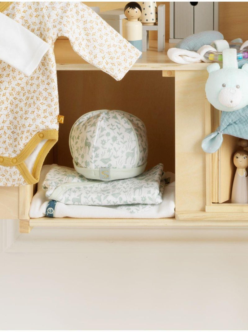 Bonnet de naissance en coton - SAUTHON Blanc Vert - Kiabi