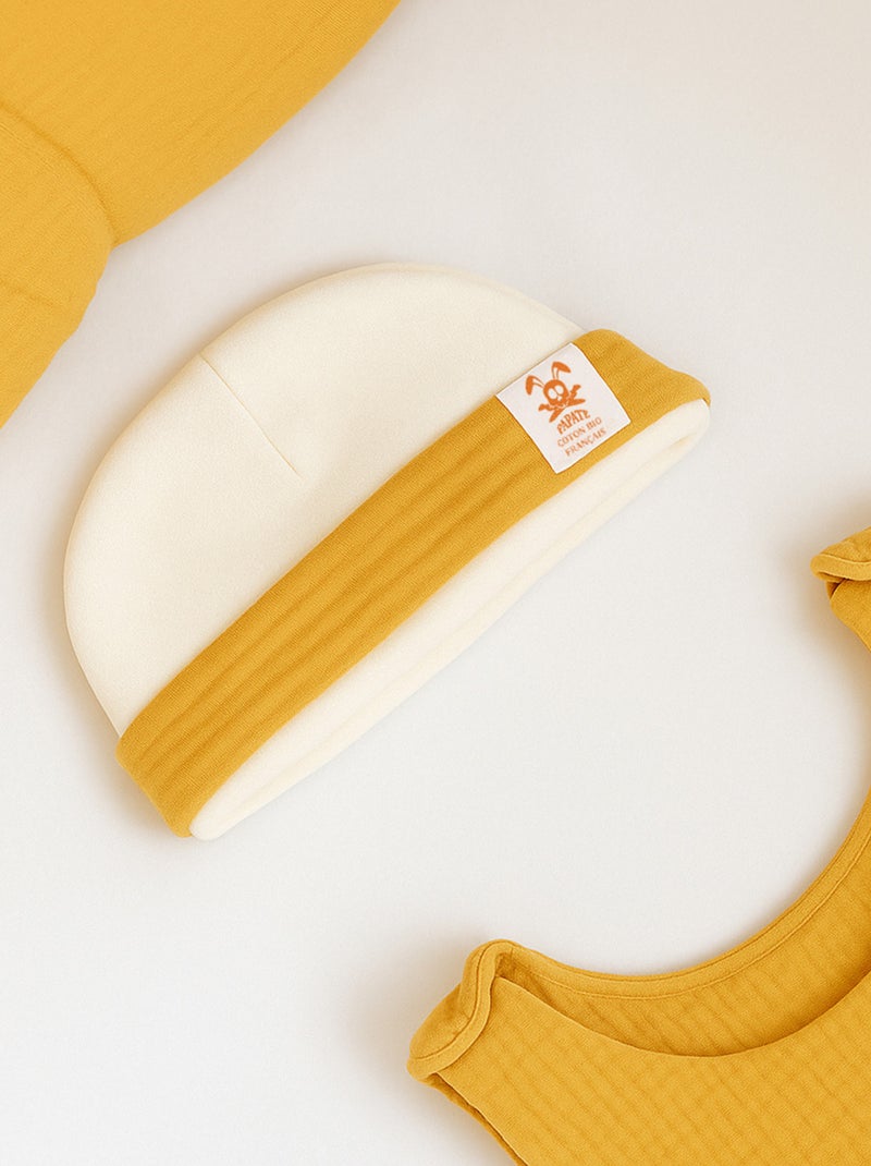 Bonnet de Naissance en Coton Bio Beige - Kiabi