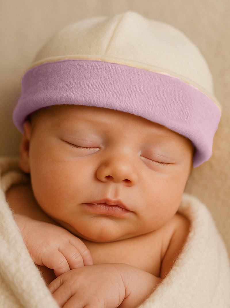 Bonnet de Naissance en Coton Bio Rose - Kiabi