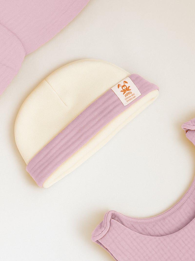 Bonnet de Naissance en Coton Bio Rose - Kiabi