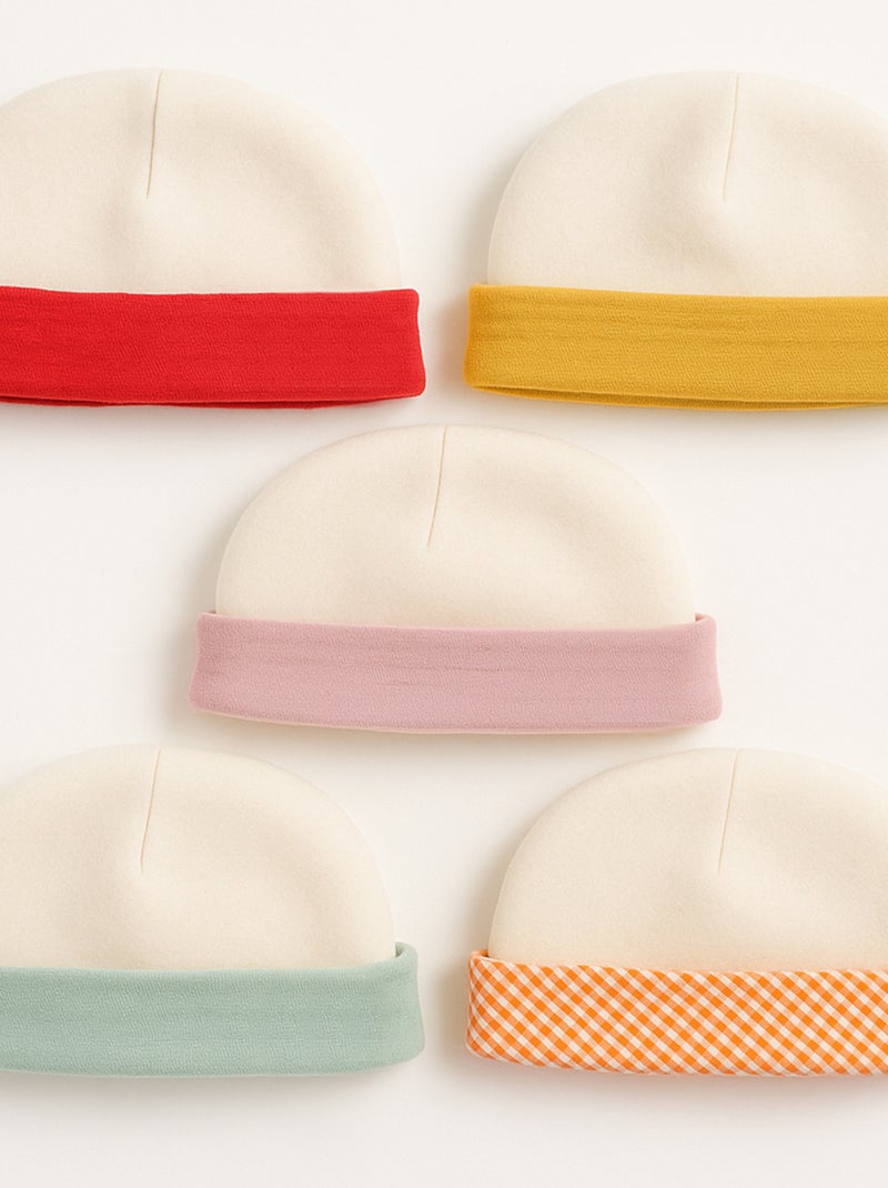 Bonnet de Naissance en Coton Bio Rouge - Kiabi
