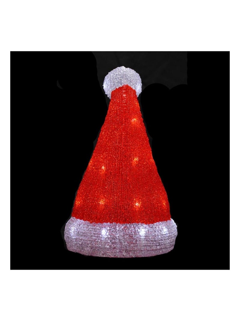 Bonnet De Noel Adulte Hifot Bonnet Noel Lumineux LED Chapeau Noel Adultes Bonnet Pere Noel Peluche Bonnets Chapeau Rouge Pour Fête De Noel(Pile Non Incluse), Rouge, 67 Bonnet De Noel Lumineux