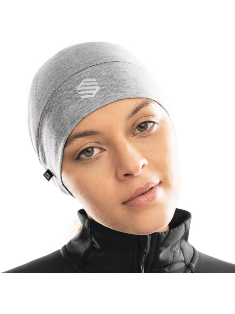 Bonnet de running fitness homme et femme helios melange gray Blanc Gris - Kiabi