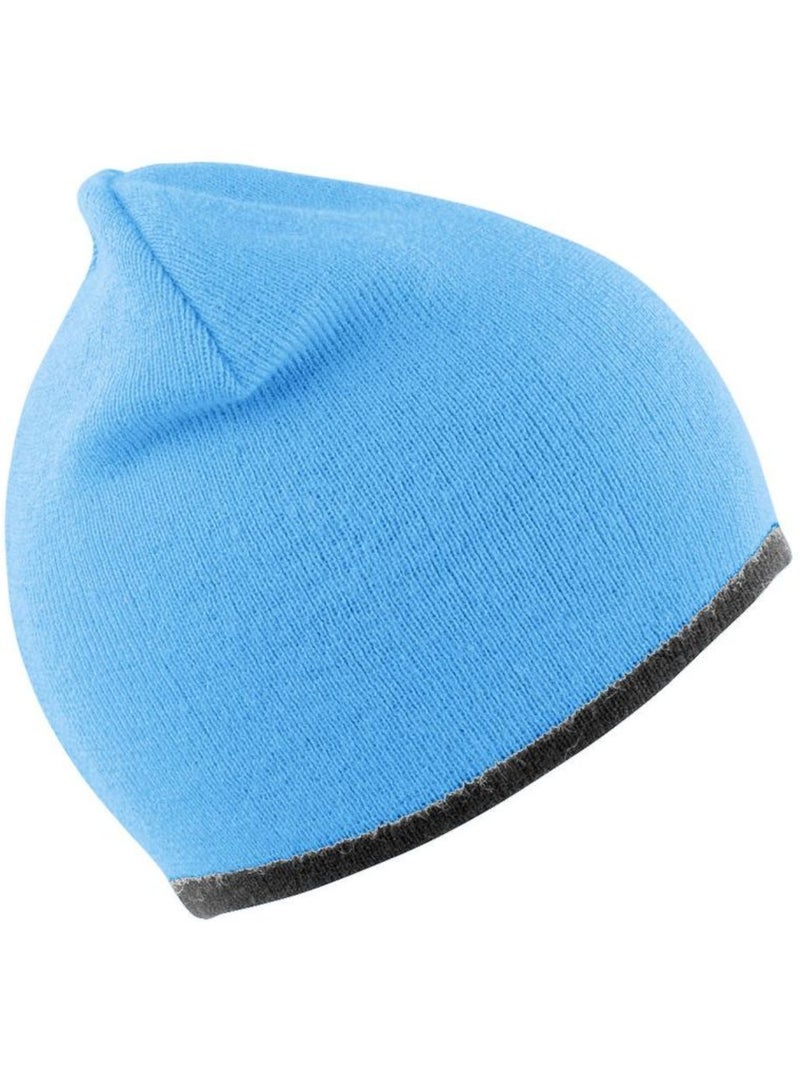 Bonnet d'hiver unisexe réversible fashion fit - result Bleu Gris - Kiabi
