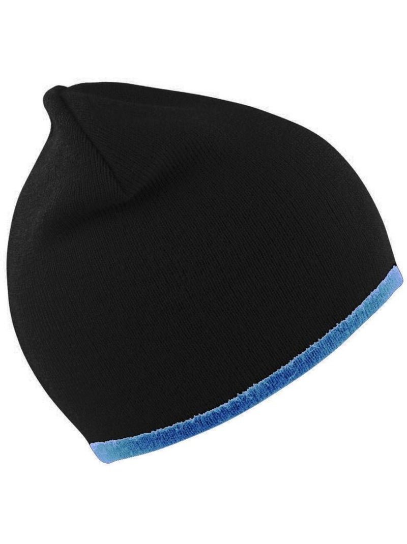 Bonnet d'hiver unisexe réversible fashion fit - result Noir Bleu - Kiabi