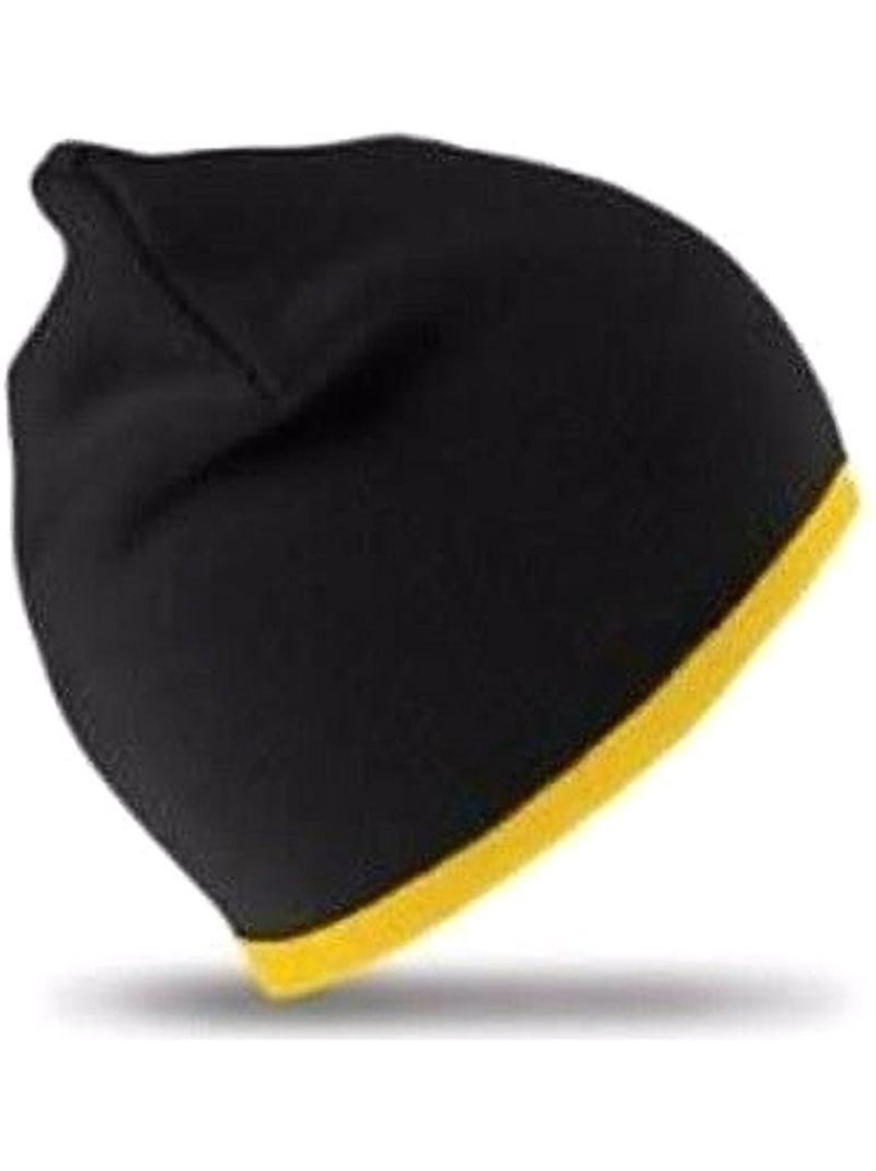 Bonnet d'hiver unisexe réversible fashion fit - result Noir Jaune - Kiabi