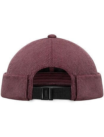 Bonnet docker en velours côtelé homme et femme cord docker burgundy