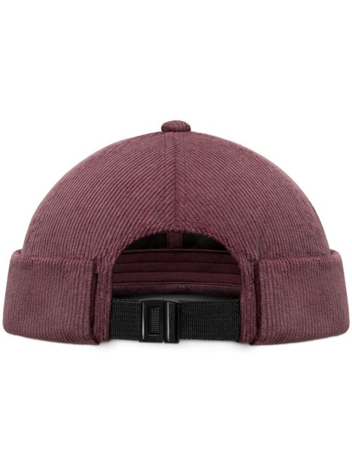 Bonnet docker en velours côtelé homme et femme cord docker burgundy - Kiabi