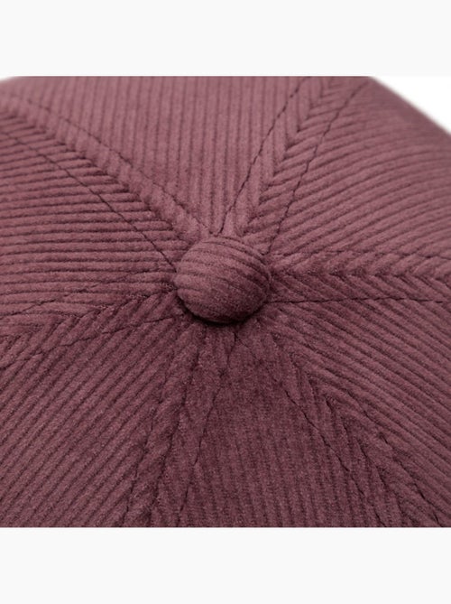 Bonnet docker en velours côtelé homme et femme cord docker burgundy - Kiabi