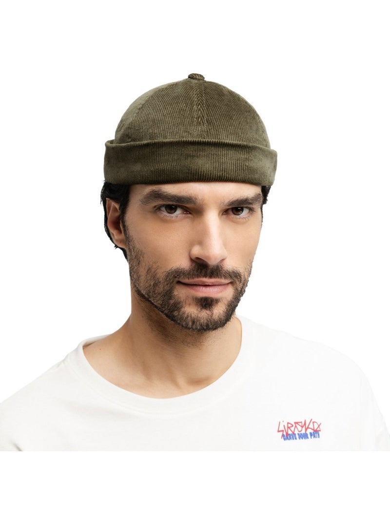 Bonnet docker en velours côtelé homme et femme cord docker Vert - Kiabi