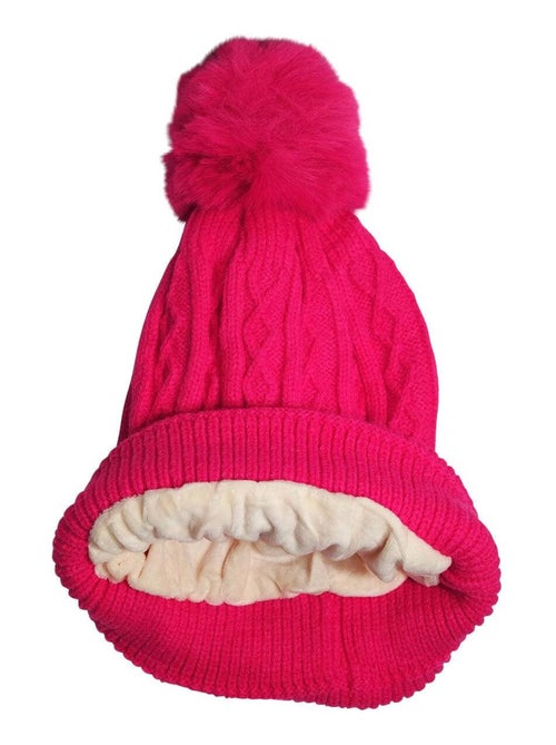 Bonnet doux à pompon DEVA - Kiabi