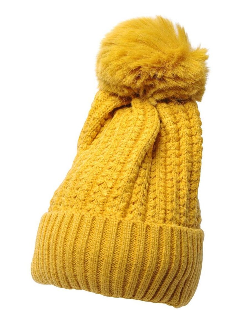 Bonnet doux CHIBA Jaune moutarde - Kiabi