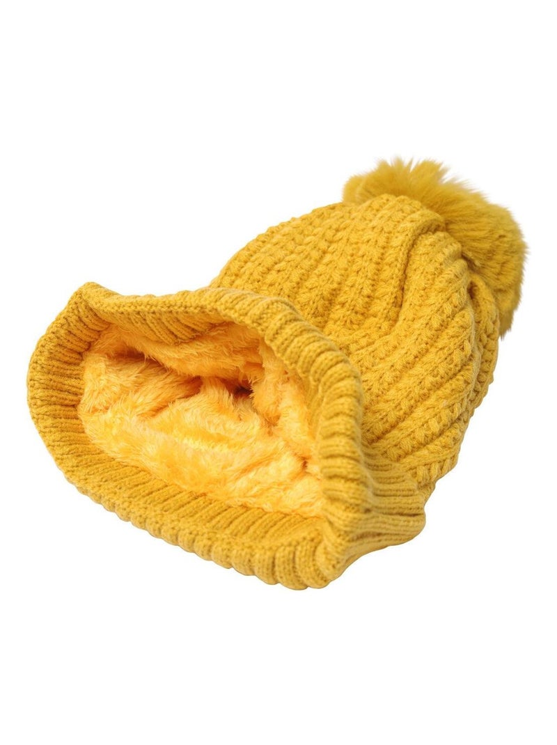 Bonnet doux CHIBA Jaune moutarde - Kiabi